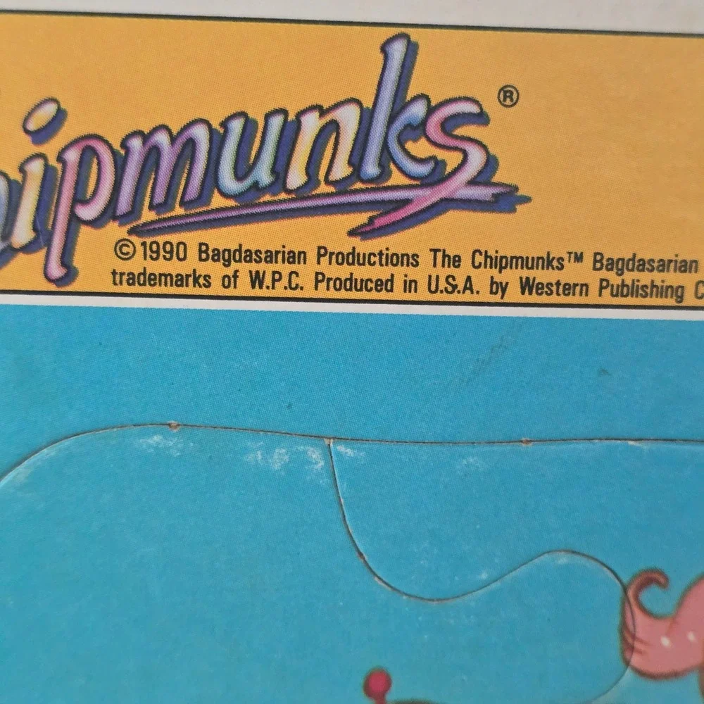 Golden The Chipmunks Frame-Tray Puzzle Kids 1990 2-Pack Alvin Simon Theodore